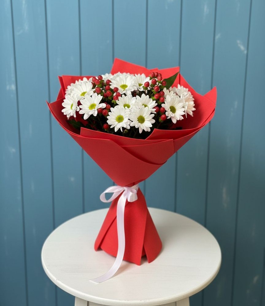 Букет цветов из: Хризантемы в Высоком Краснодарский край