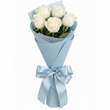 Букет 5 Белых роз Проуд в Высоком Краснодарский край