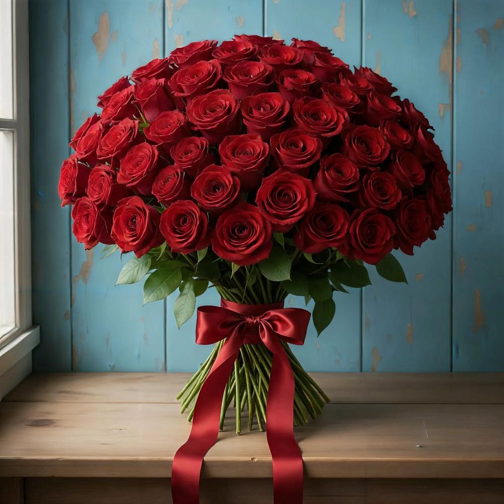 Букет Красные розы Блэк Меджик в Высоком Краснодарский край