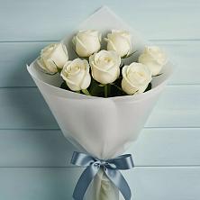 Букет 7 Белых роз Эдлесс Лав в Высоком Краснодарский край