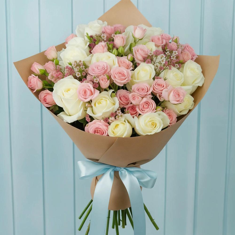 Букет цветов из: Розы в Высоком Краснодарский край