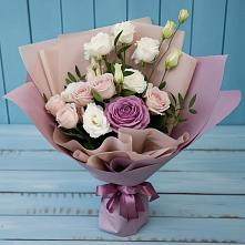 Букет цветов из:  Розы и Лизиантусы в Высоком Краснодарский край