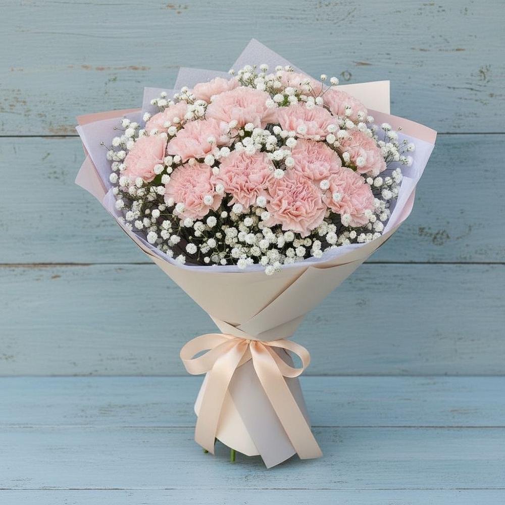 Букет цветов из: Гвоздики в Высоком Краснодарский край