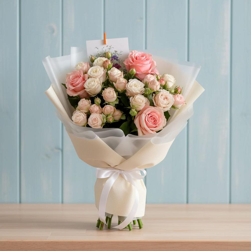 Букет цветов из: Розы в Высоком Краснодарский край