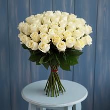 Букет 51 Белая роза Эдлесс Лав в Высоком Краснодарский край