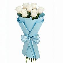 Букет 7 белых роз Проуд в Высоком Краснодарский край