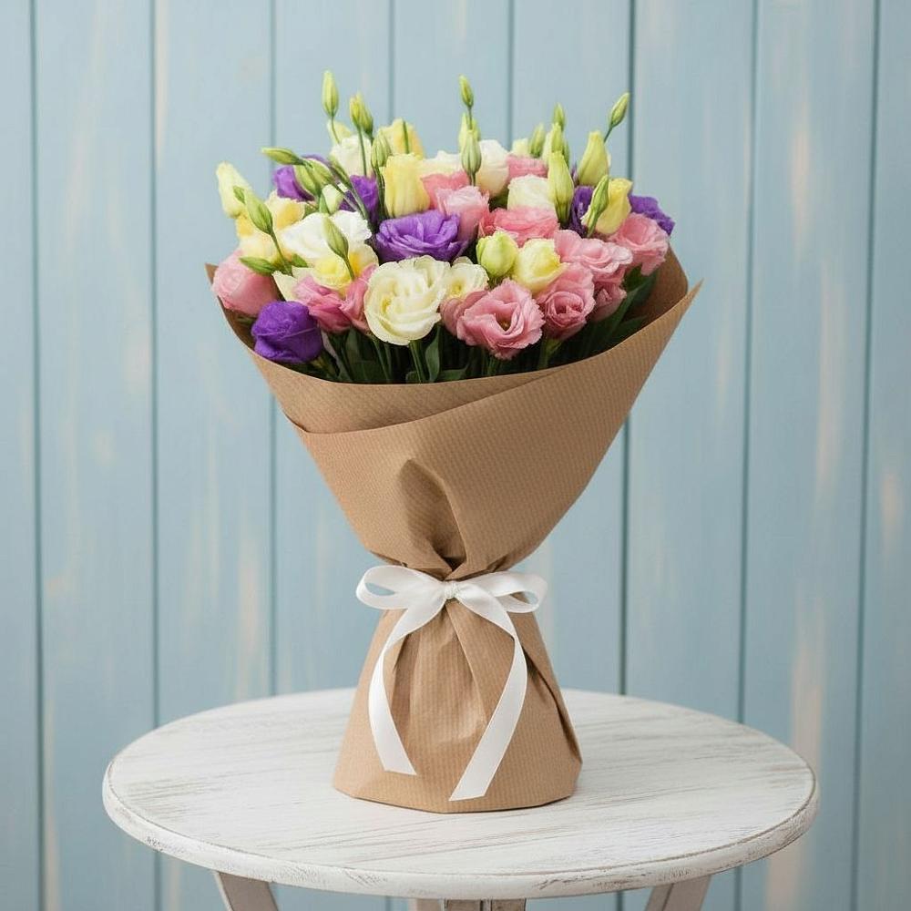 Букет цветов из: Лизиантусы в Высоком Краснодарский край