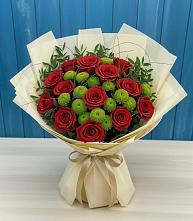 Букет цветов из:  Розы и Хризантемы в Высоком Краснодарский край