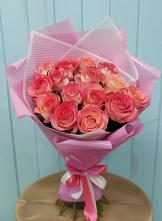 Букет 15 Розовых роз Равель #REPLACE_PRED# Высоком Краснодарский край