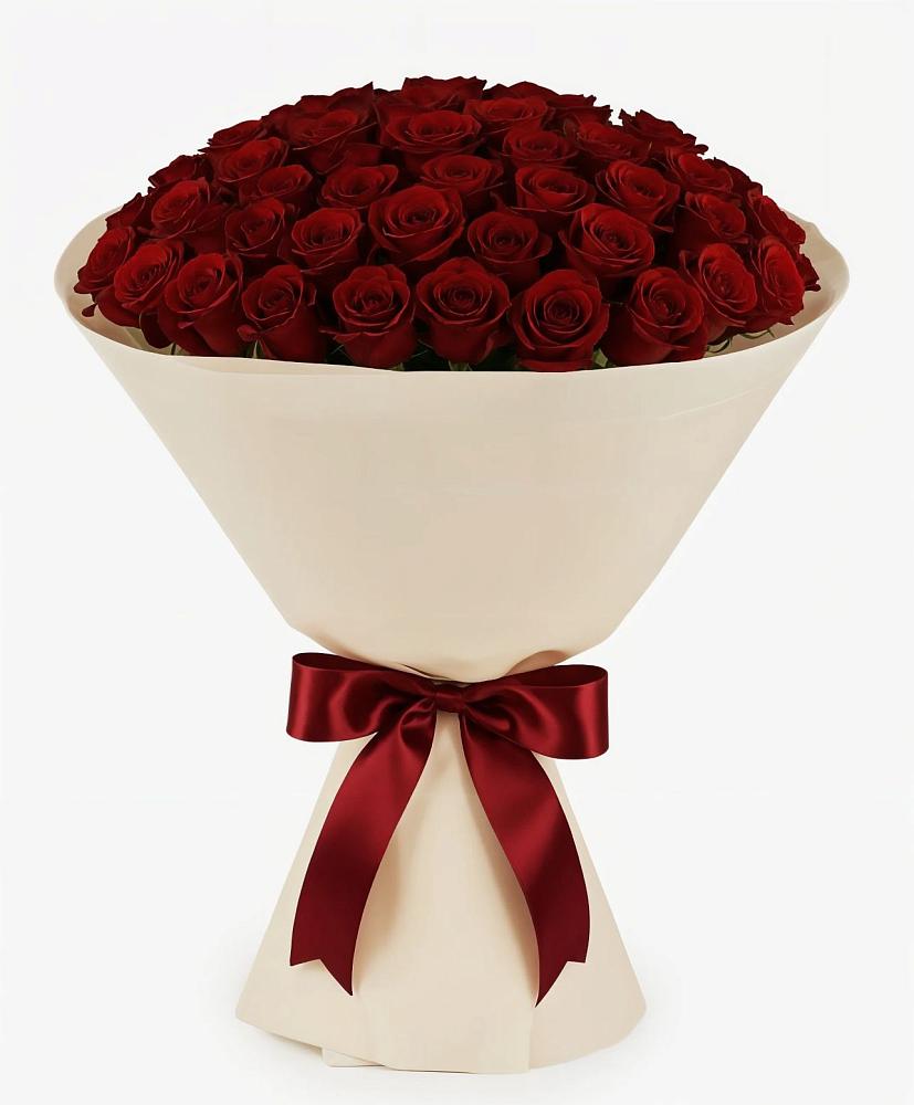 Букет 101 Бордовая роза Блэк Бакарра в Высоком Краснодарский край