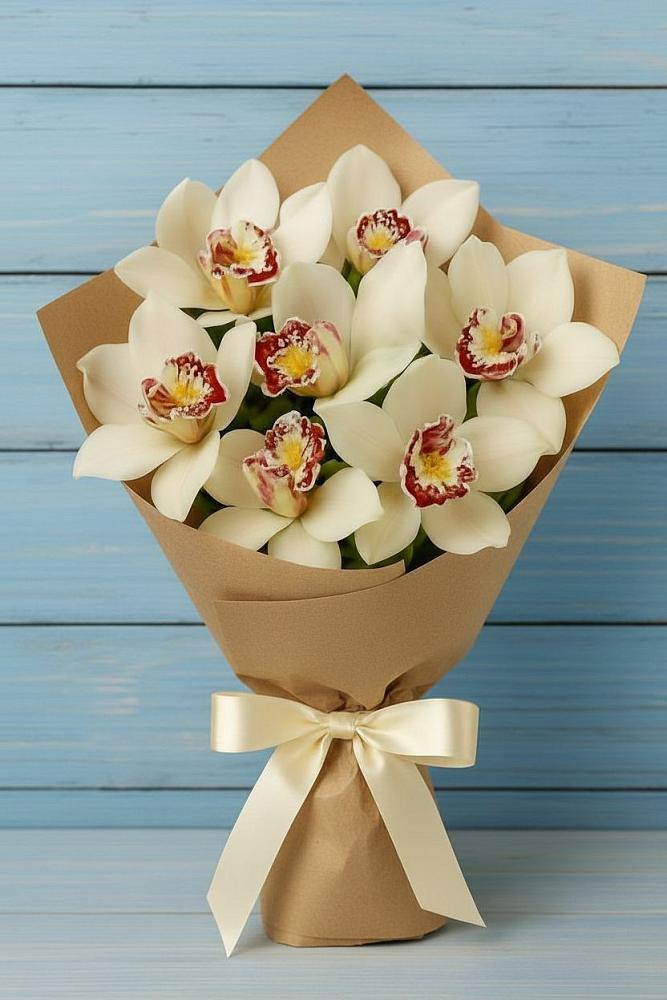 Букет цветов из: Орхидеи и Розы в Высоком Краснодарский край