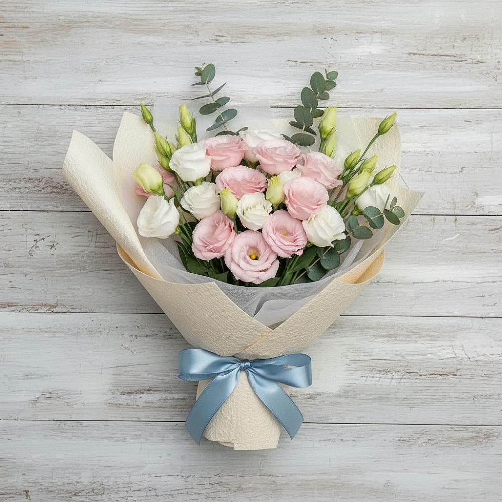 Букет цветов из: Лизиантусы в Высоком Краснодарский край